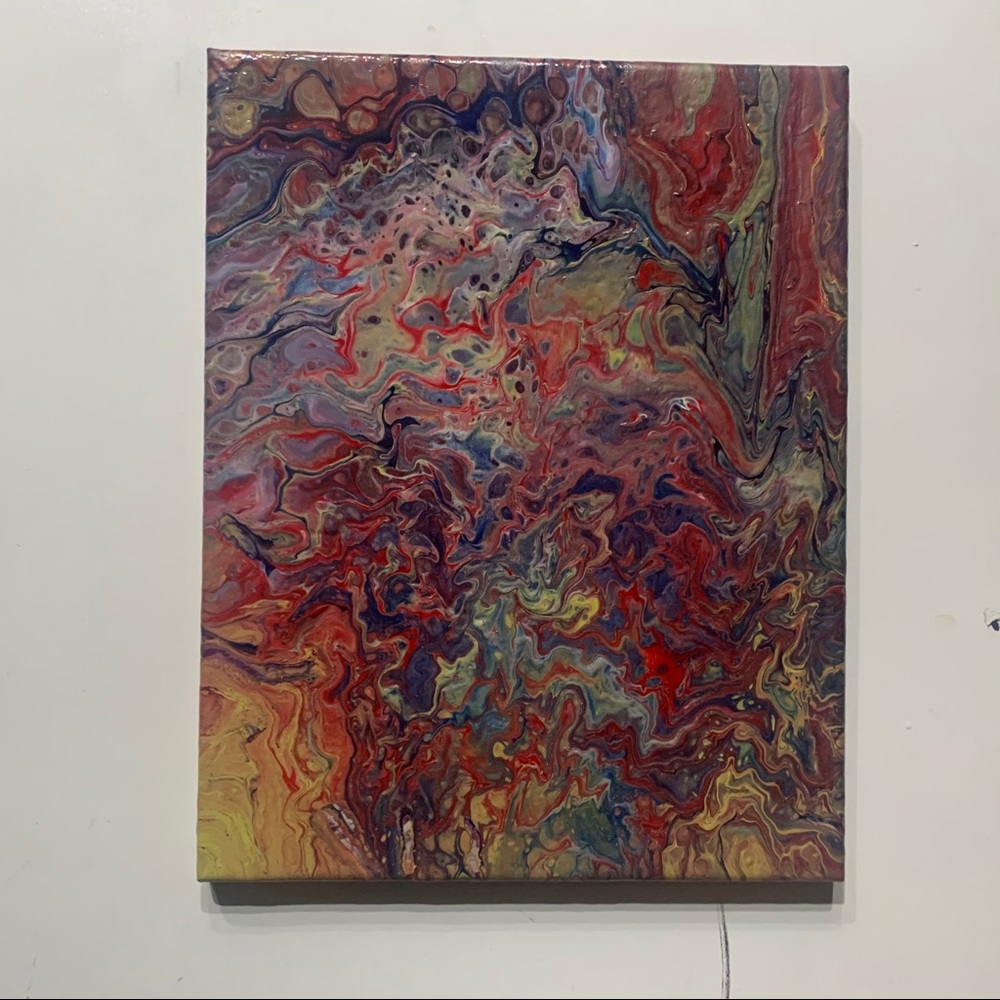 “Skateboard” Original Pour Painting on canvas